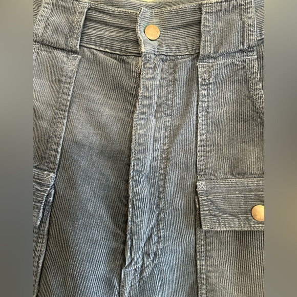 Kapital Blue Handed Corduroy Bush Pant. The color is a dark blue-gray. - Picture 4 of 11